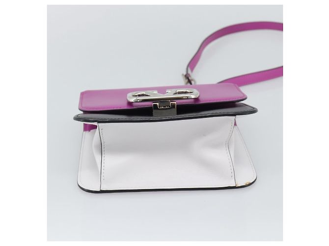 Borsa a Spalla in Pelle VALENTINO 2 in 1 Viola Argento Auth 196036A Porpora - vista 5