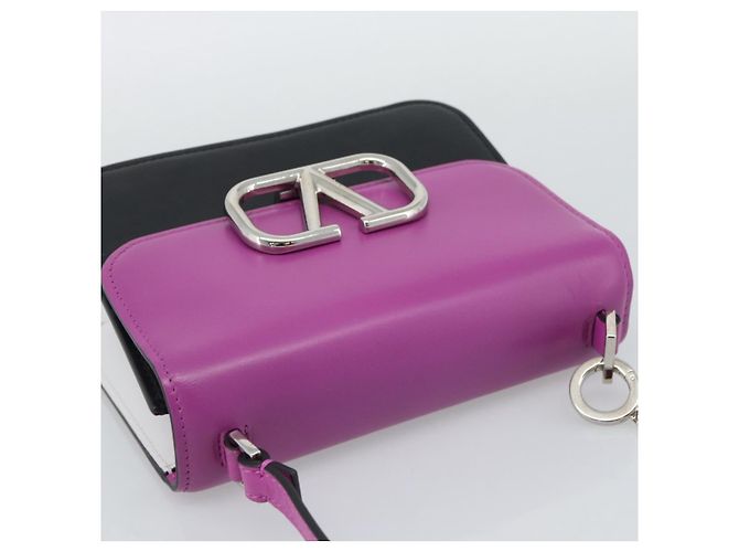 Borsa a Spalla in Pelle VALENTINO 2 in 1 Viola Argento Auth 196036A Porpora - vista 6