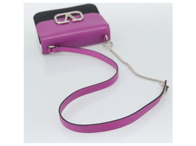 Borsa a Spalla in Pelle VALENTINO 2 in 1 Viola Argento Auth 196036A Porpora - vista 7