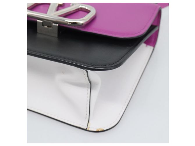 Borsa a Spalla in Pelle VALENTINO 2 in 1 Viola Argento Auth 196036A Porpora - vista 9