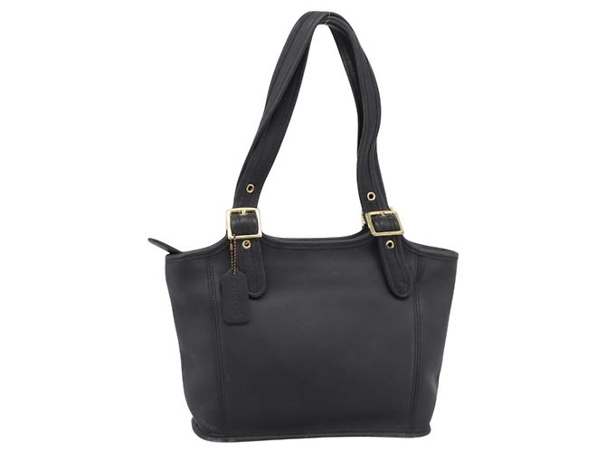 Borsa a tracolla Coach in pelle nera e oro Auth 193995 Nero D'oro - vista 13