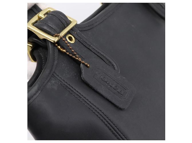 Borsa a tracolla Coach in pelle nera e oro Auth 193995 Nero D'oro - vista 18