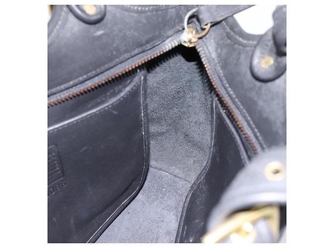 Borsa a tracolla Coach in pelle nera e oro Auth 193995 Nero D'oro - vista 19