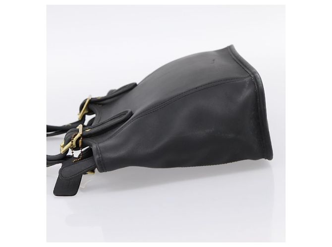 Borsa a tracolla Coach in pelle nera e oro Auth 193995 Nero D'oro - vista 3