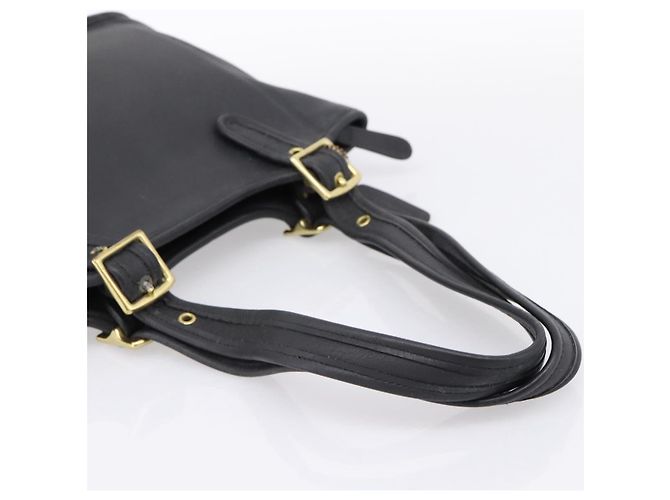 Borsa a tracolla Coach in pelle nera e oro Auth 193995 Nero D'oro - vista 7