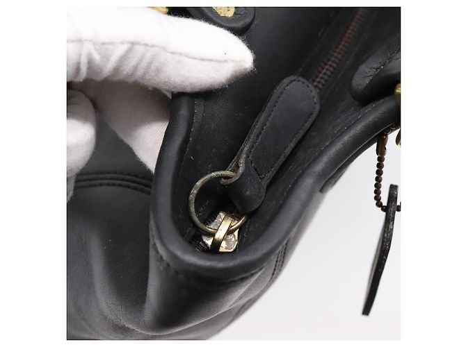 Borsa a tracolla Coach in pelle nera e oro Auth 193995 Nero D'oro - vista 9
