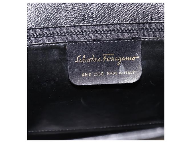 Borsa Tote Salvatore Ferragamo Vala in pelle nera e oro Auth 196268 Nero D'oro - vista 12