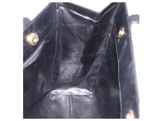 Borsa Tote Salvatore Ferragamo Vala in pelle nera e oro Auth 196268 Nero D'oro - vista 17