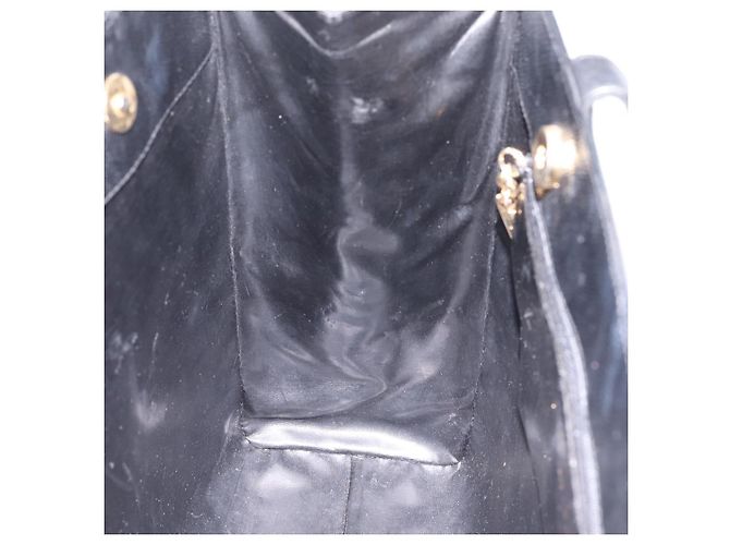 Borsa Tote Salvatore Ferragamo Vala in pelle nera e oro Auth 196268 Nero D'oro - vista 18
