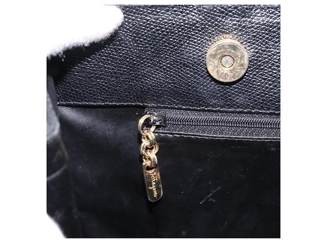 Borsa Tote Salvatore Ferragamo Vala in pelle nera e oro Auth 196268 Nero D'oro - vista 19