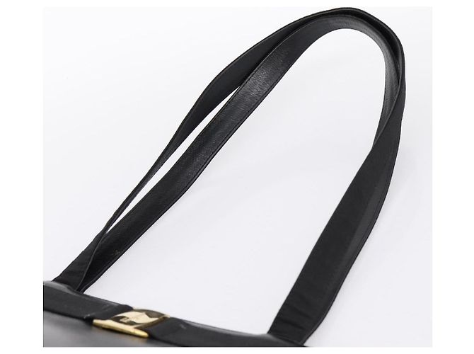 Borsa Tote Salvatore Ferragamo Vala in pelle nera e oro Auth 196268 Nero D'oro - vista 8
