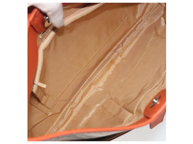Borsa a tracolla BURBERRY Nova Check Canvas Beige Arancione Auth 195441V - vista 11