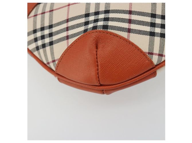 Borsa a tracolla BURBERRY Nova Check Canvas Beige Arancione Auth 195441V - vista 14