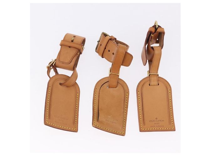 LOUIS VUITTON Etichetta per nome Powanie 10 Set Powanie Leather Beige LV Auth 192567 - vista 2