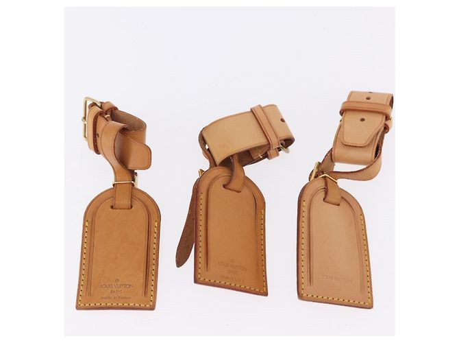 LOUIS VUITTON Etichetta per nome Powanie 10 Set Powanie Leather Beige LV Auth 192567 - vista 5
