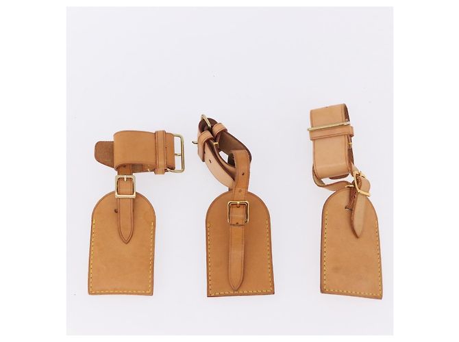 LOUIS VUITTON Etichetta per nome Powanie 10 Set Powanie Leather Beige LV Auth 192567 - vista 6