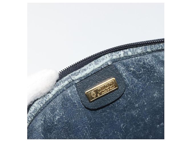 Borsa a tracolla GUCCI Micro GG Canvas PVC Navy Gold Auth 195064 D'oro Blu navy - vista 10
