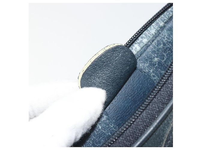 Borsa a tracolla GUCCI Micro GG Canvas PVC Navy Gold Auth 195064 D'oro Blu navy - vista 12