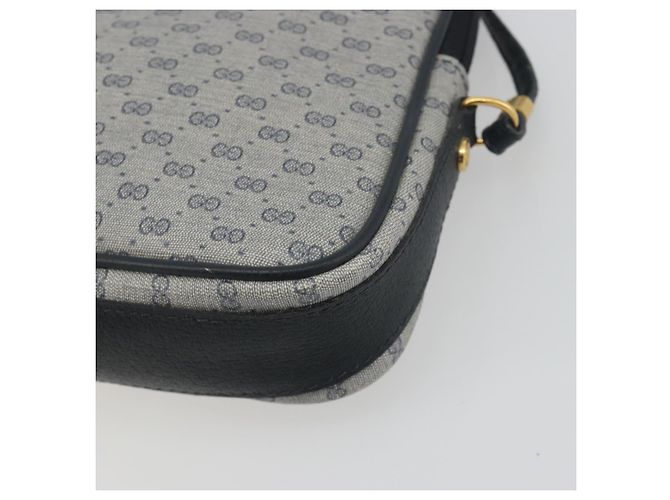Borsa a tracolla GUCCI Micro GG Canvas PVC Navy Gold Auth 195064 D'oro Blu navy - vista 14