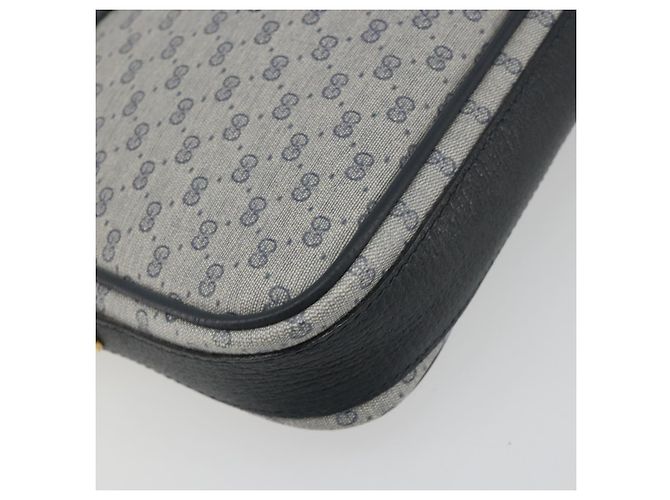 Borsa a tracolla GUCCI Micro GG Canvas PVC Navy Gold Auth 195064 D'oro Blu navy - vista 15
