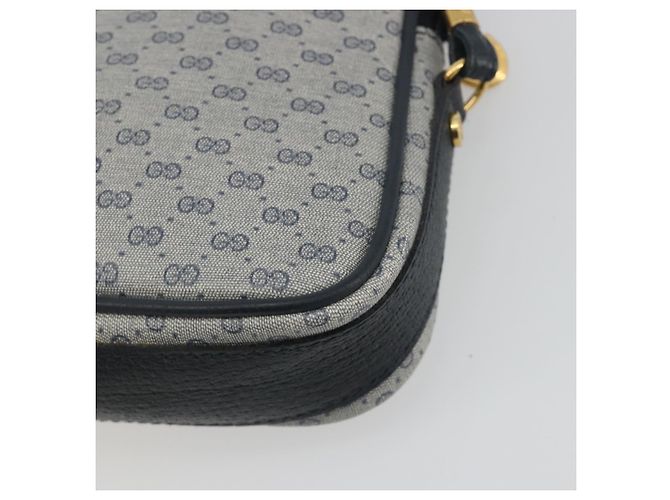 Borsa a tracolla GUCCI Micro GG Canvas PVC Navy Gold Auth 195064 D'oro Blu navy - vista 16