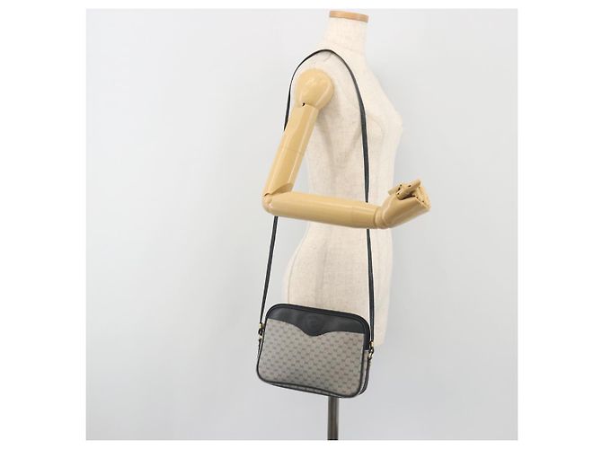 Borsa a tracolla GUCCI Micro GG Canvas PVC Navy Gold Auth 195064 D'oro Blu navy - vista 21