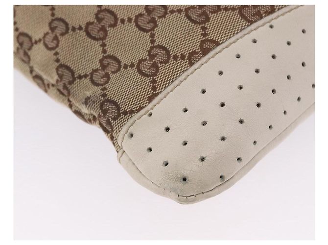 Bolso de hombro GUCCI GG Canvas Beige Silver 145857 Auth 195721 Plata - vista 15