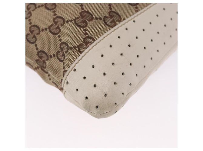 Bolso de hombro GUCCI GG Canvas Beige Silver 145857 Auth 195721 Plata - vista 17