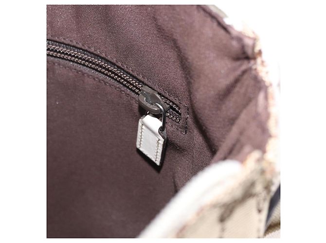 Bolso de hombro GUCCI GG Canvas Beige Silver 145857 Auth 195721 Plata - vista 22