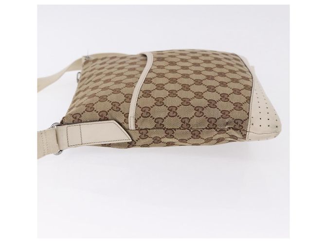 Bolso de hombro GUCCI GG Canvas Beige Silver 145857 Auth 195721 Plata - vista 4