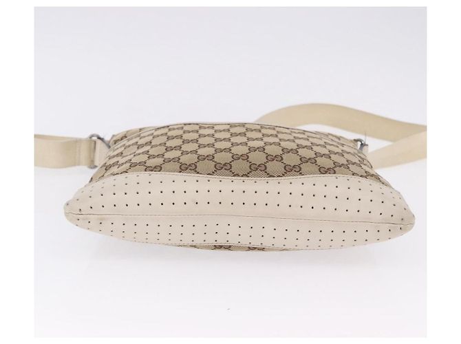 Bolso de hombro GUCCI GG Canvas Beige Silver 145857 Auth 195721 Plata - vista 5