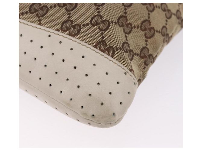 Bolso de hombro GUCCI GG Canvas Beige Silver 145857 Auth 195721 Plata - vista 9