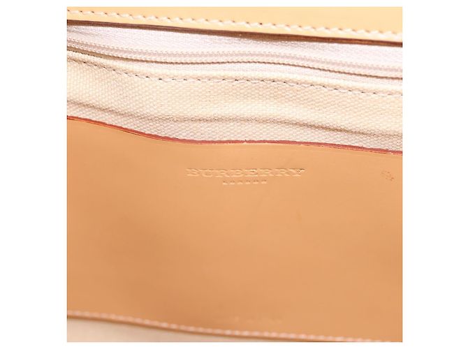 Borsa a mano BURBERRY Canvas Beige Gold Tone Auth BA14997A - vista 10