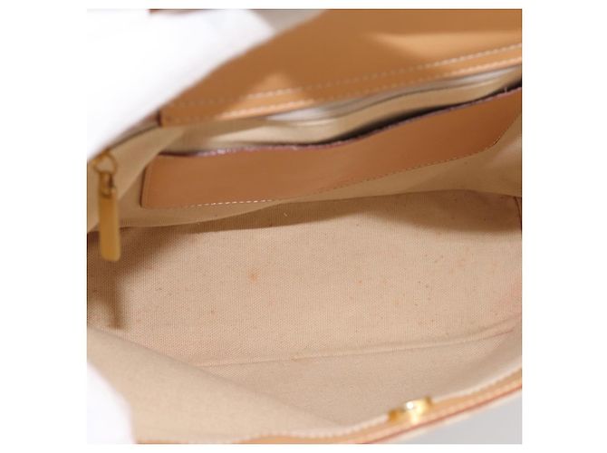 Borsa a mano BURBERRY Canvas Beige Gold Tone Auth BA14997A - vista 11
