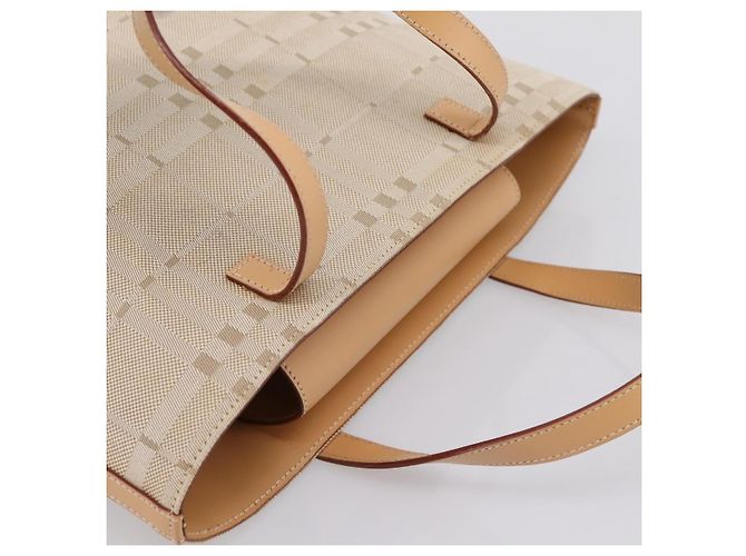 Borsa a mano BURBERRY Canvas Beige Gold Tone Auth BA14997A - vista 6