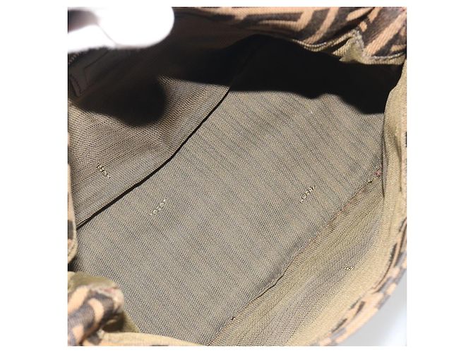 Borsa a Tracolla FENDI Zucca Canvas Mamma Baguette Marrone Argento Auth 195445V - vista 11