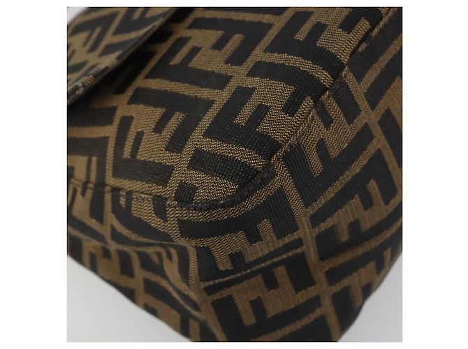 Borsa a Tracolla FENDI Zucca Canvas Mamma Baguette Marrone Argento Auth 195445V - vista 15