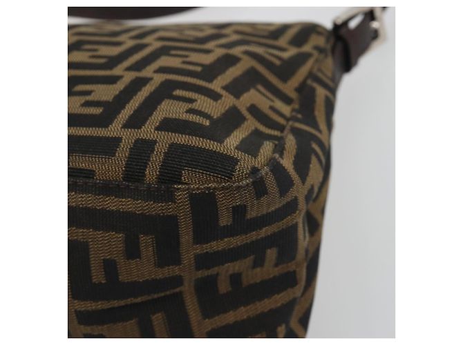 Borsa a Tracolla FENDI Zucca Canvas Mamma Baguette Marrone Argento Auth 195445V - vista 16