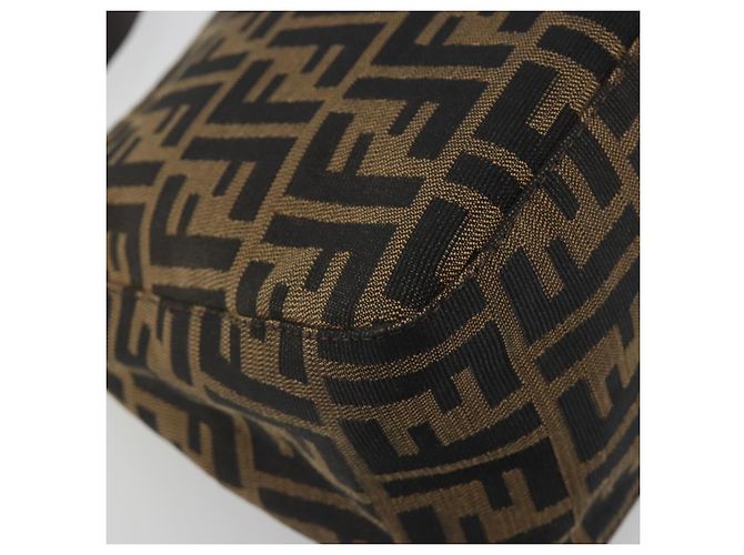 Borsa a Tracolla FENDI Zucca Canvas Mamma Baguette Marrone Argento Auth 195445V - vista 17