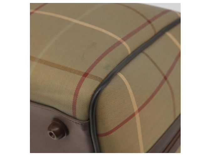 Borsa Boston Burberrys Nova Check Canvas Beige Tono Oro Auth 192716 - vista 15