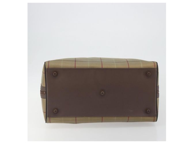 Borsa Boston Burberrys Nova Check Canvas Beige Tono Oro Auth 192716 - vista 5