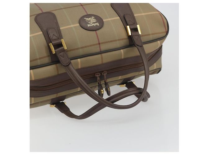 Borsa Boston Burberrys Nova Check Canvas Beige Tono Oro Auth 192716 - vista 7