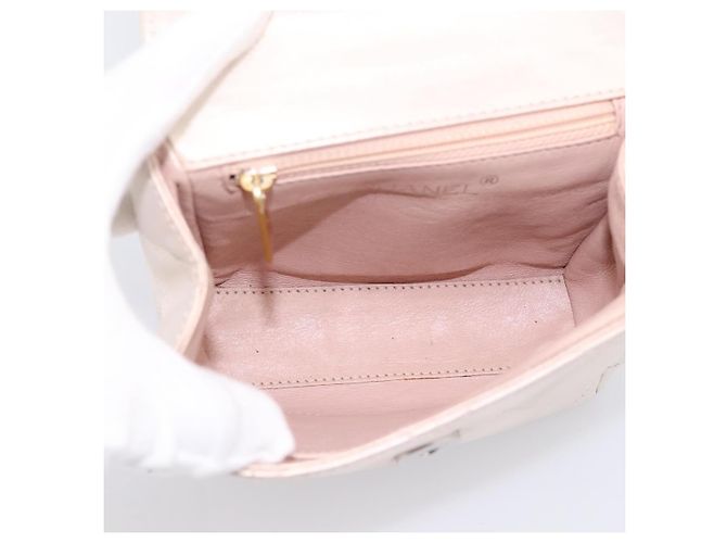 Borsa a mano CHANEL Matelasse in pelle bianca CC Auth 196360M Bianco - vista 10