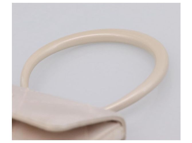 Borsa a mano CHANEL Matelasse in pelle bianca CC Auth 196360M Bianco - vista 8