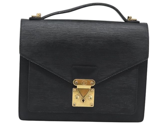 Borsa a mano LOUIS VUITTON Epi Monceau 28 Nero M52122 LV Auth BA14189 - vista 13