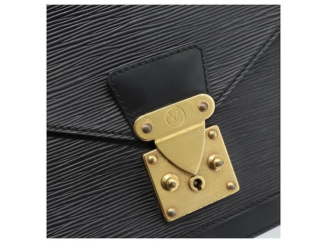Borsa a mano LOUIS VUITTON Epi Monceau 28 Nero M52122 LV Auth BA14189 - vista 17