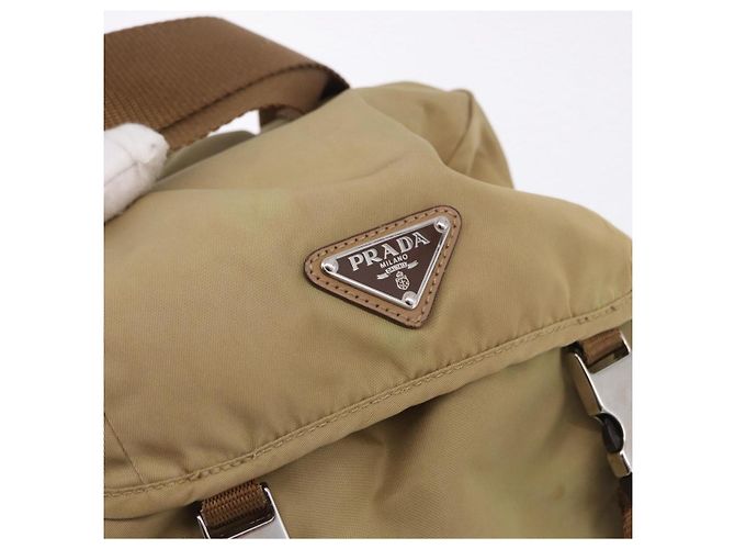 Zaino PRADA Nylon Beige Silver Auth 194982 Argento - vista 20