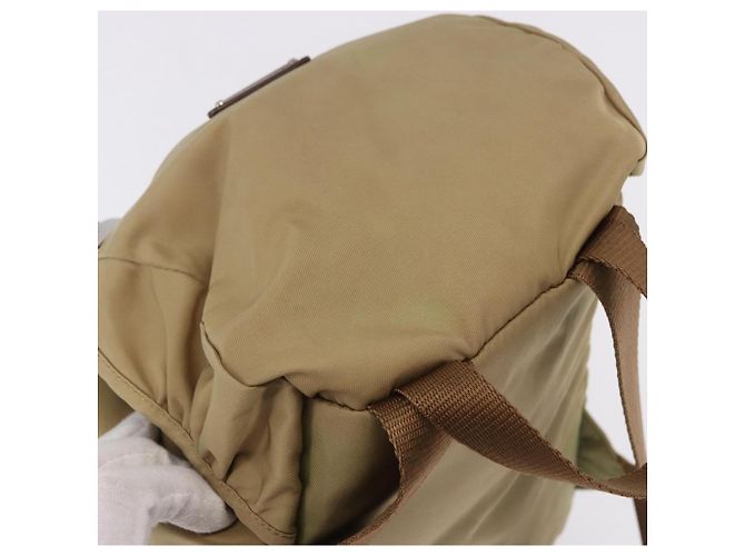 Zaino PRADA Nylon Beige Silver Auth 194982 Argento - vista 7