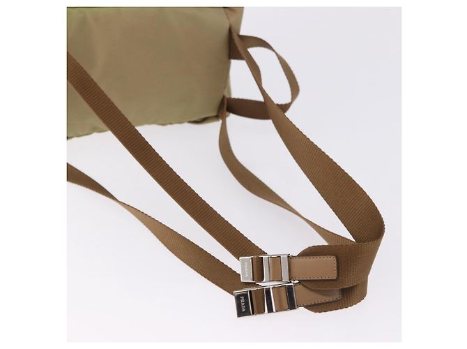 Zaino PRADA Nylon Beige Silver Auth 194982 Argento - vista 9
