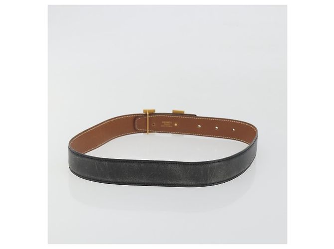 Hermès Cintura HERMES Constance H in pelle 31.9"" Nero Oro Auth 194379 D'oro - vista 2